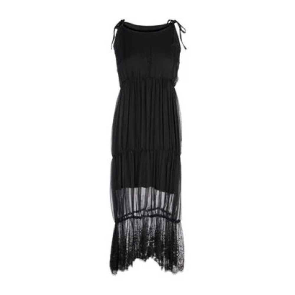 FREDERICA TOSI 3/4 Length Black Silk Dress